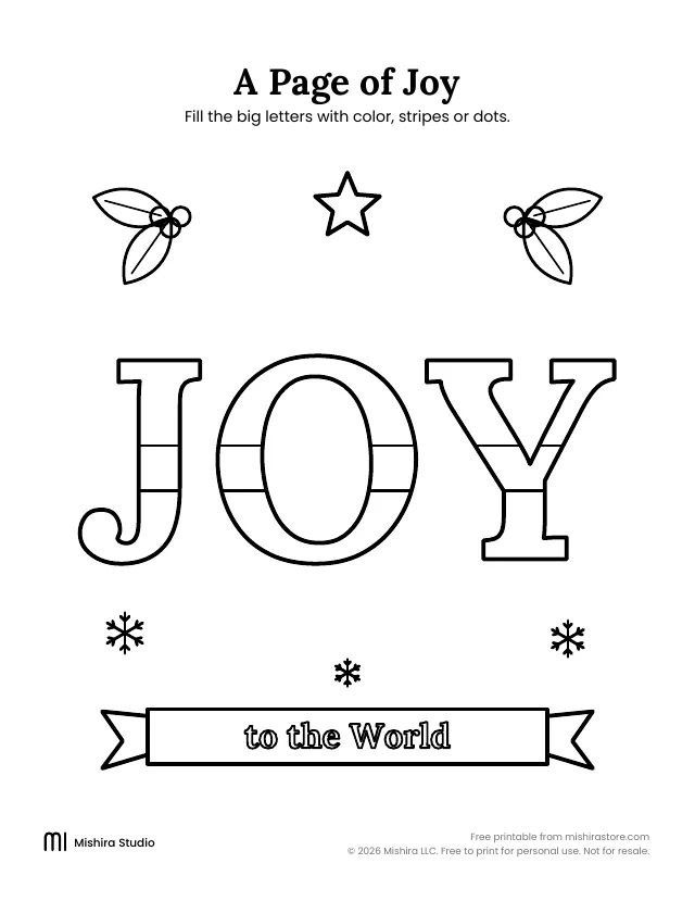 JOY lettering page