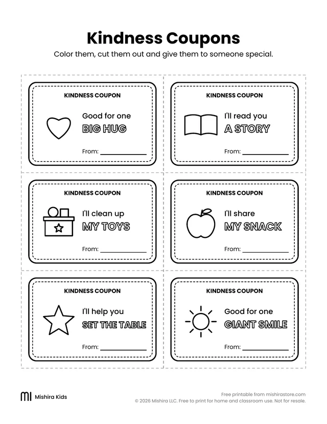 Kindness coupons page
