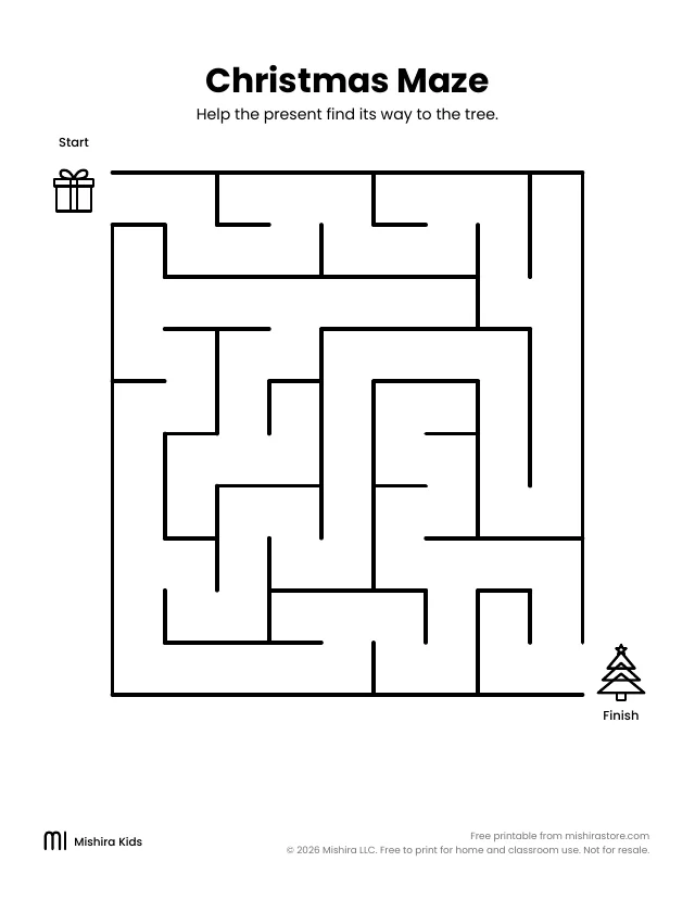 Christmas maze page